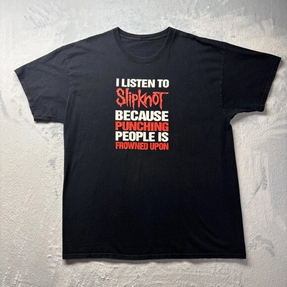 Slipknot I Listen to Slipknot Because.. Black Novelty Tshirt Size Extra Large XL - Picture 2 of 6